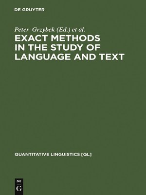 cover image of Exact Methods in the Study of Language and Text